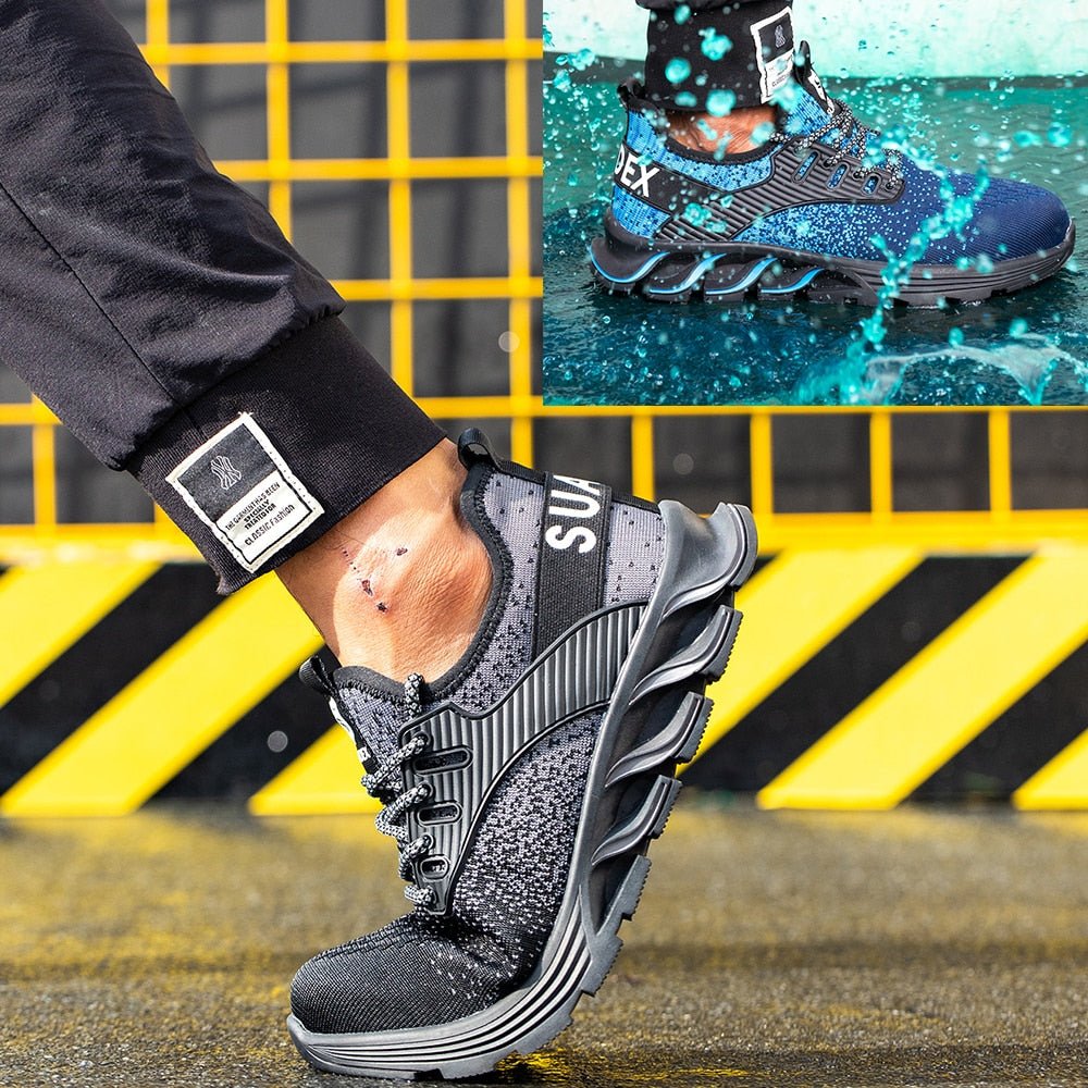 Orthopädische Schuhe verstärkte Sicherheitsstiefel mit Stahlkappe Grau
