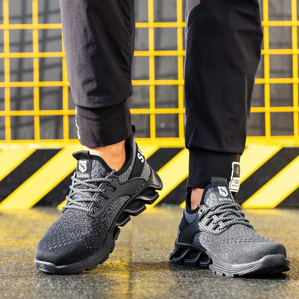 Orthopädische Schuhe verstärkte Sicherheitsstiefel mit Stahlkappe Grau