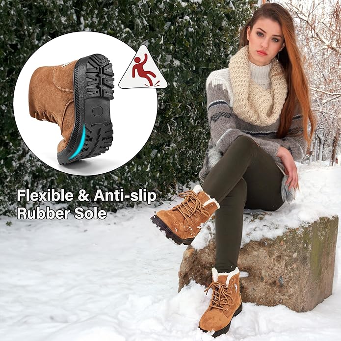 Warme mit Pelz gefütterte Stiefeletten