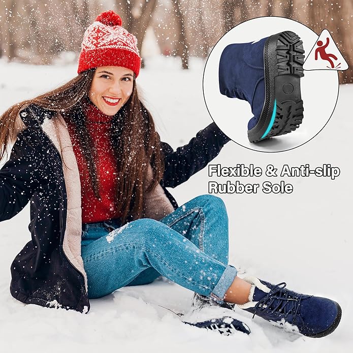 Warme mit Pelz gefütterte Stiefeletten