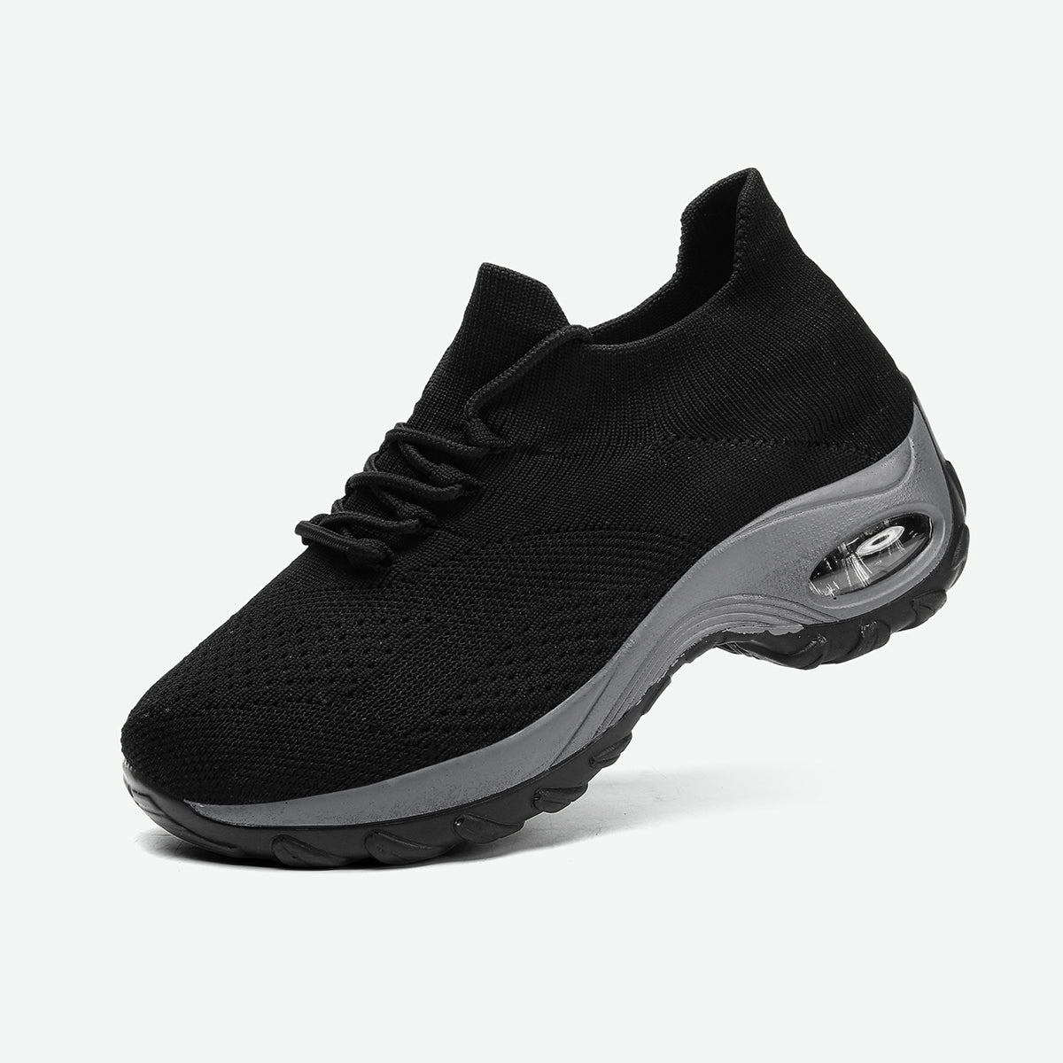 Damen Keilabsatz Plateau Sneaker Mode Casual Sportschuhe Atmungsaktive Mesh Luftpolster Laufschuhe für Damen