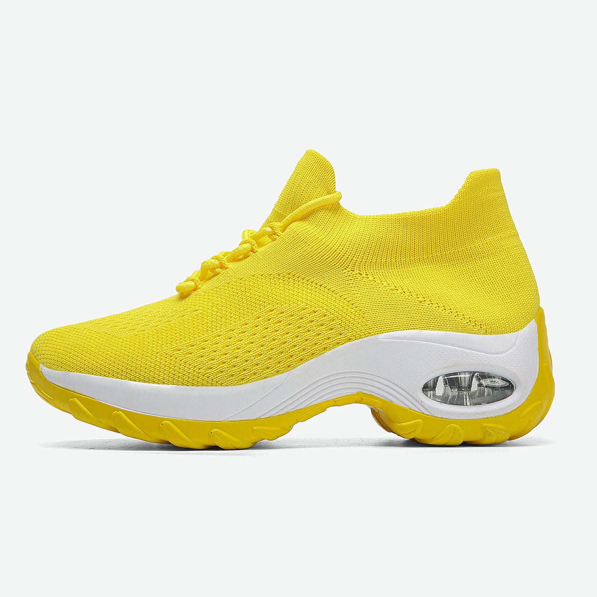 Damen Keilabsatz Plateau Sneaker Mode Casual Sportschuhe Atmungsaktive Mesh Luftpolster Laufschuhe für Damen