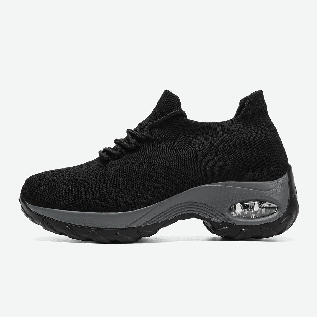 Damen Keilabsatz Plateau Sneaker Mode Casual Sportschuhe Atmungsaktive Mesh Luftpolster Laufschuhe für Damen