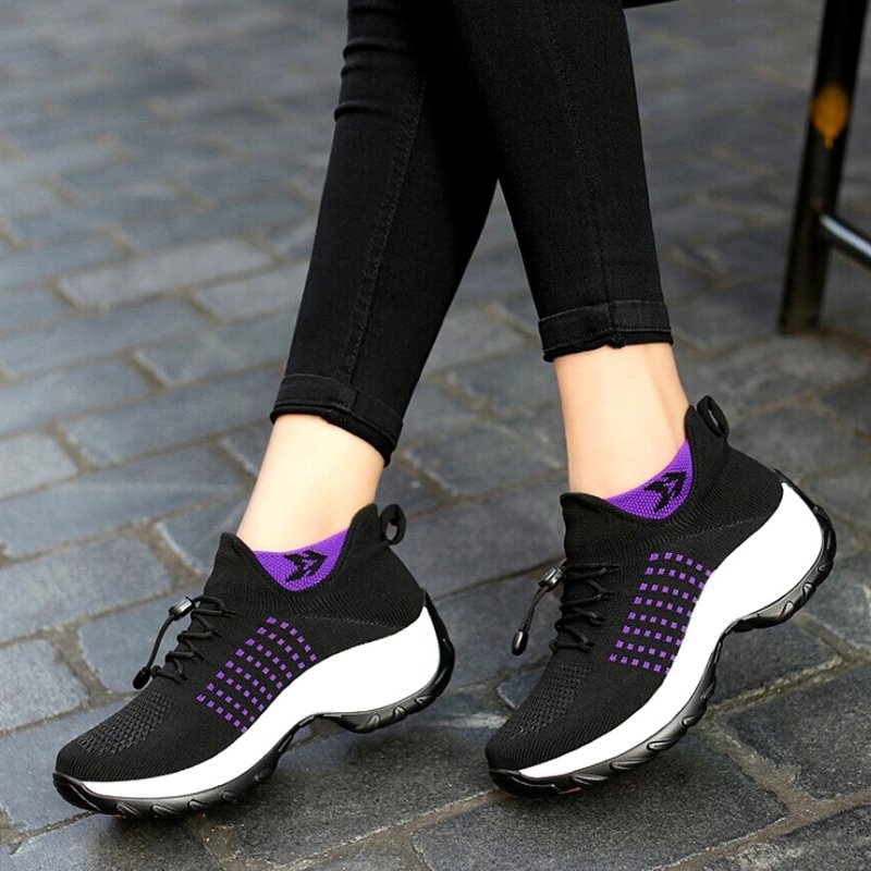 Orthopädische Schuhe mit Stretch-Kissen - Schwarz Lila