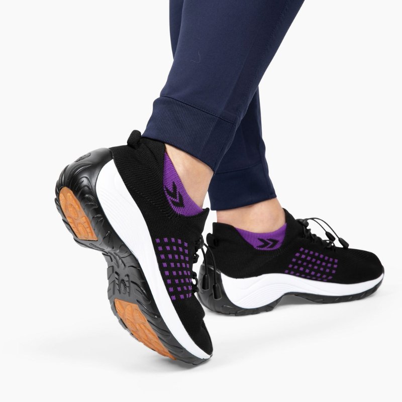 Orthopädische Schuhe mit Stretch-Kissen - Schwarz Lila