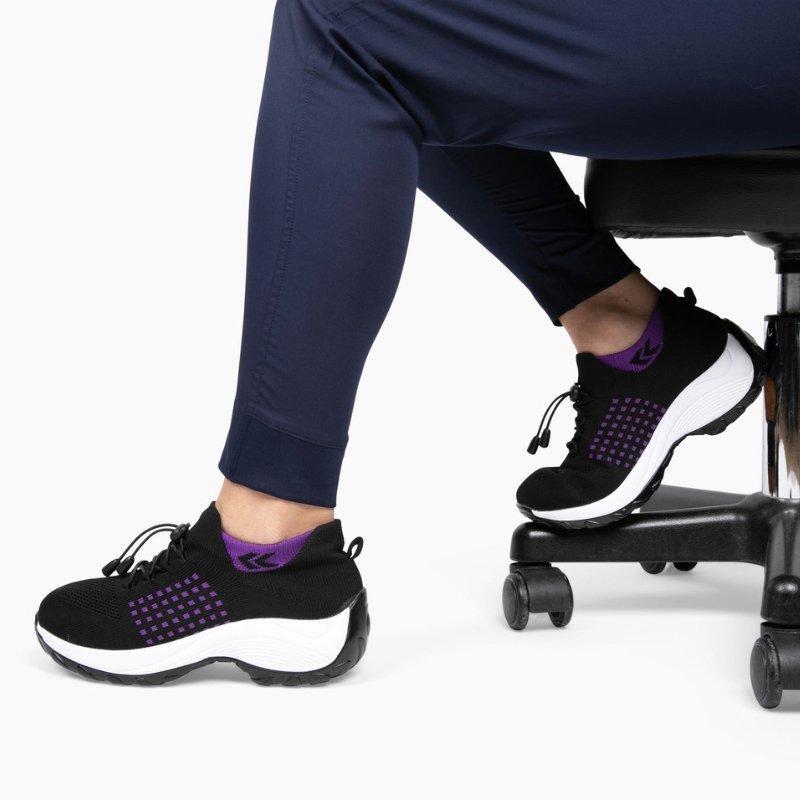 Orthopädische Schuhe mit Stretch-Kissen - Schwarz Lila