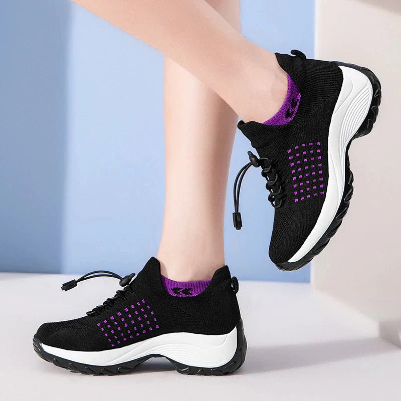 Orthopädische Schuhe mit Stretch-Kissen - Schwarz Lila
