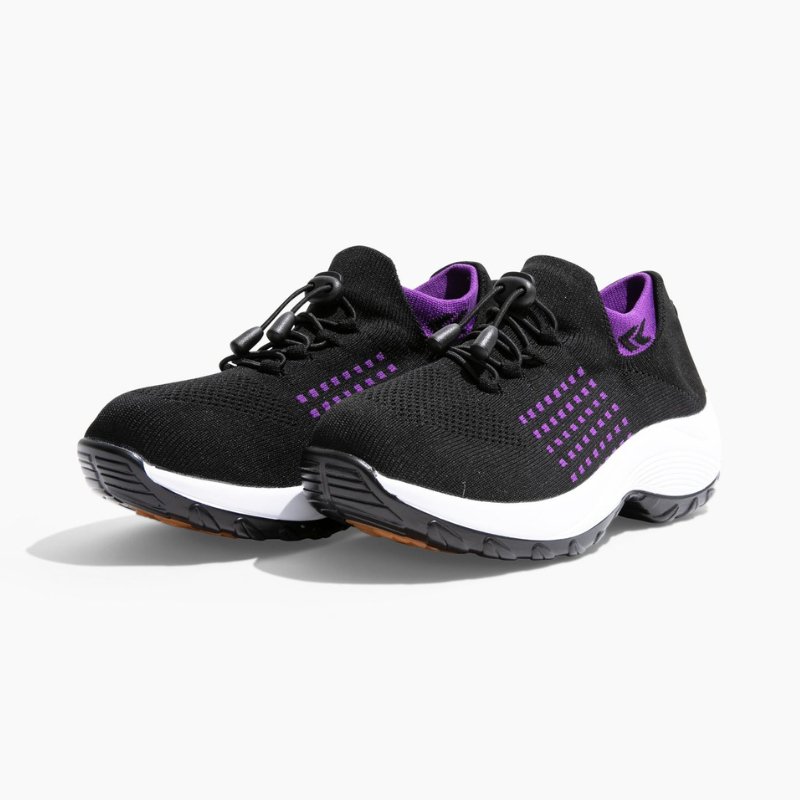 Orthopädische Schuhe mit Stretch-Kissen - Schwarz Lila