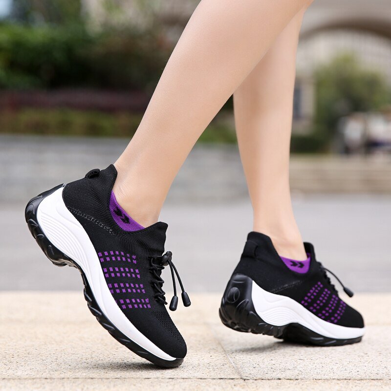 Orthopädische Schuhe mit Stretch-Kissen - Schwarz Lila