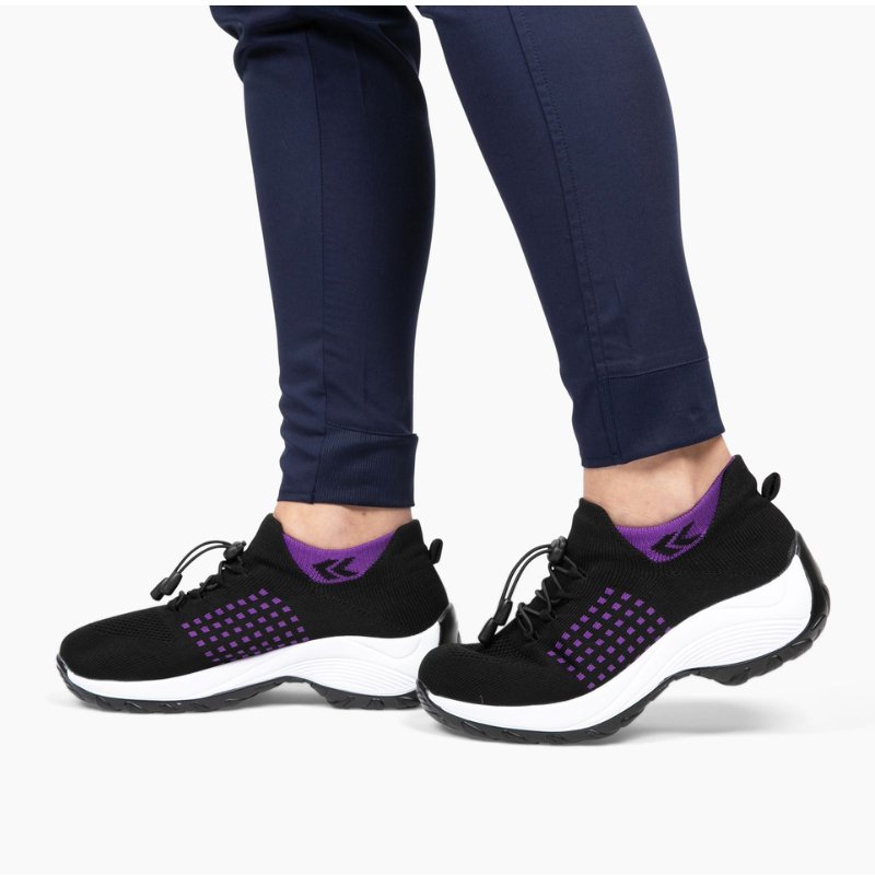 Orthopädische Schuhe mit Stretch-Kissen - Schwarz Lila