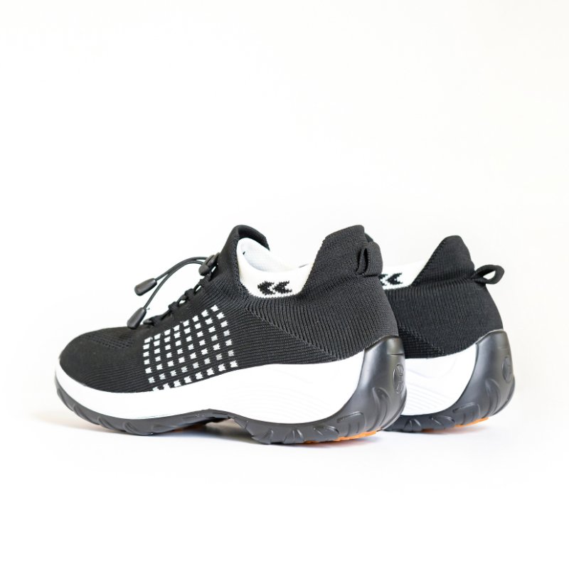 Orthopädische Schuhe mit Stretch-Kissen - Schwarz Weiß