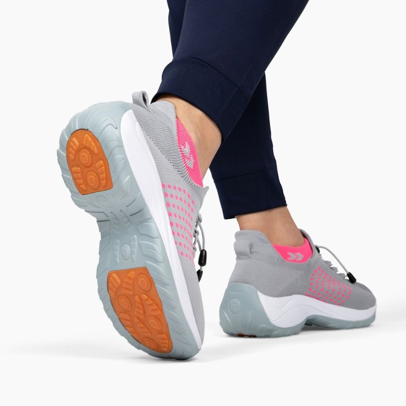 Orthopädische Schuhe mit Stretch-Kissen - Grau Rosa