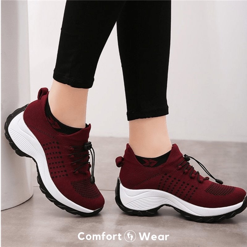 Orthopädische Schuhe mit Stretch-Kissen - Rot
