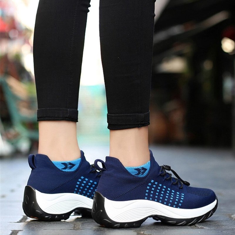 Orthopädische Schuhe mit Stretch-Kissen - Weiß Blau