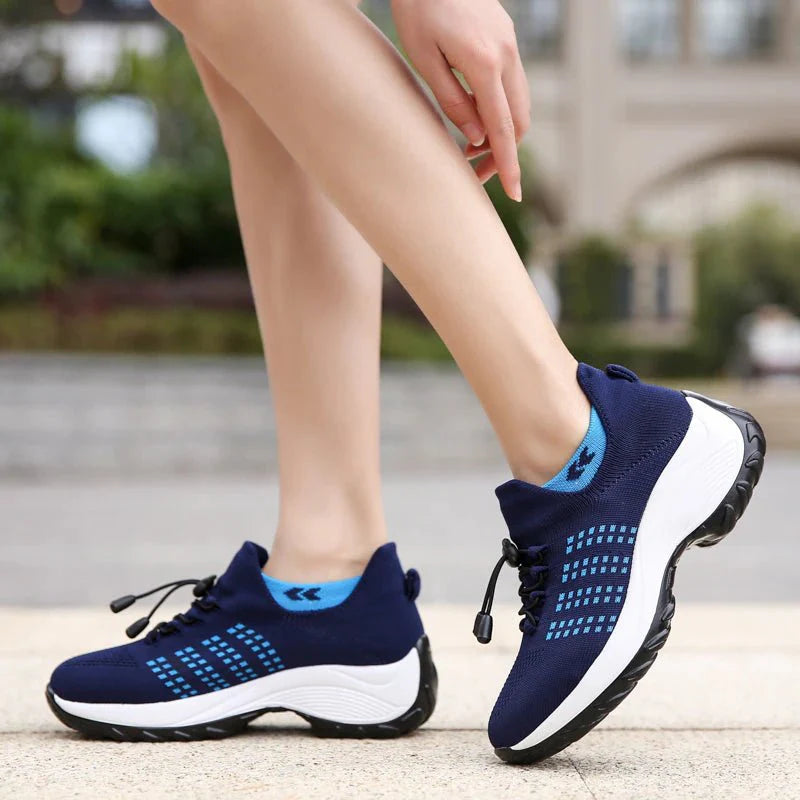Orthopädische Schuhe mit Stretch-Kissen - Weiß Blau