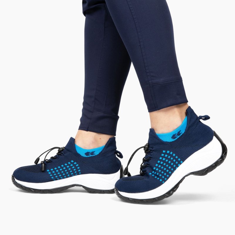 Orthopädische Schuhe mit Stretch-Kissen - Weiß Blau