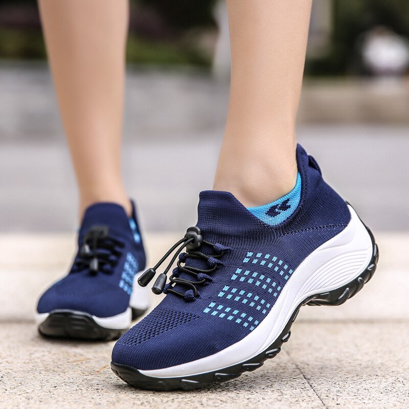 Orthopädische Schuhe mit Stretch-Kissen - Weiß Blau