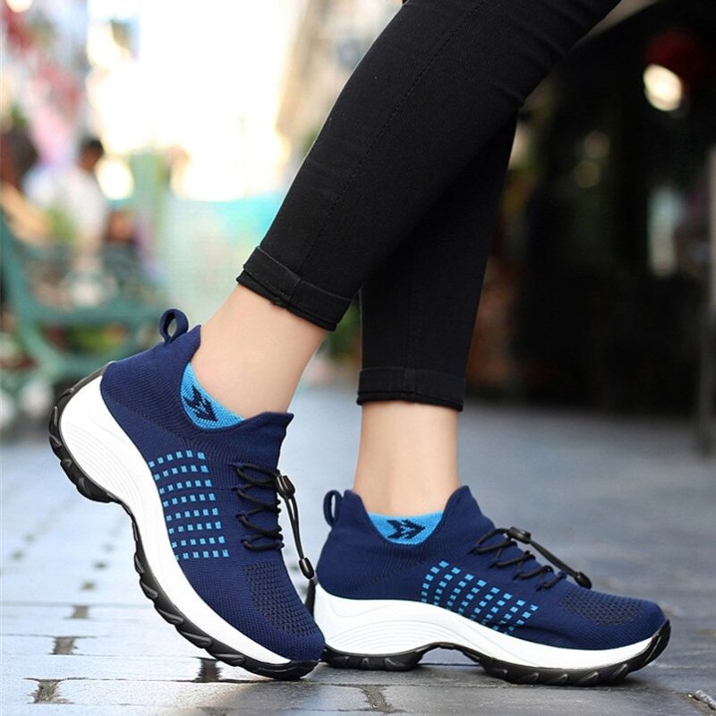 Orthopädische Schuhe mit Stretch-Kissen - Weiß Blau