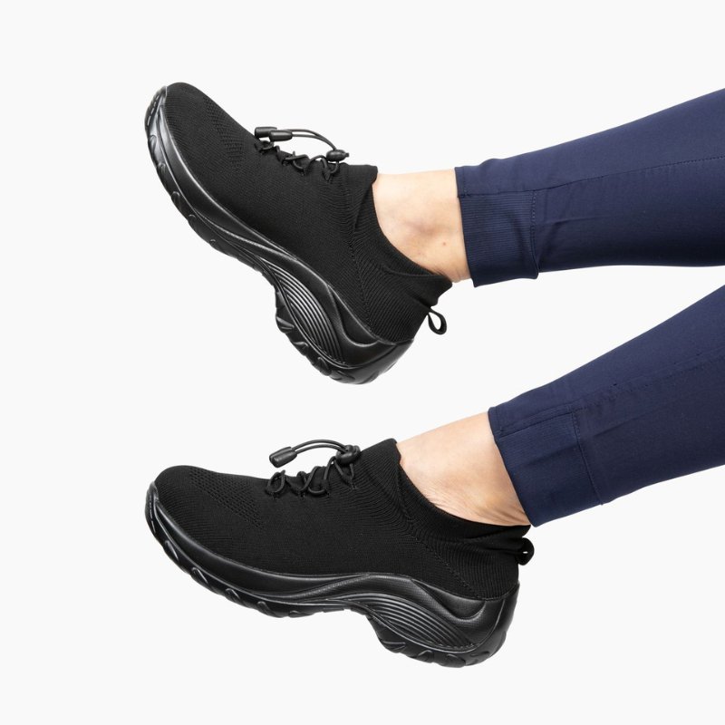 Orthopädische Schuhe mit Stretch-Kissen - Mitternachtsschwarz