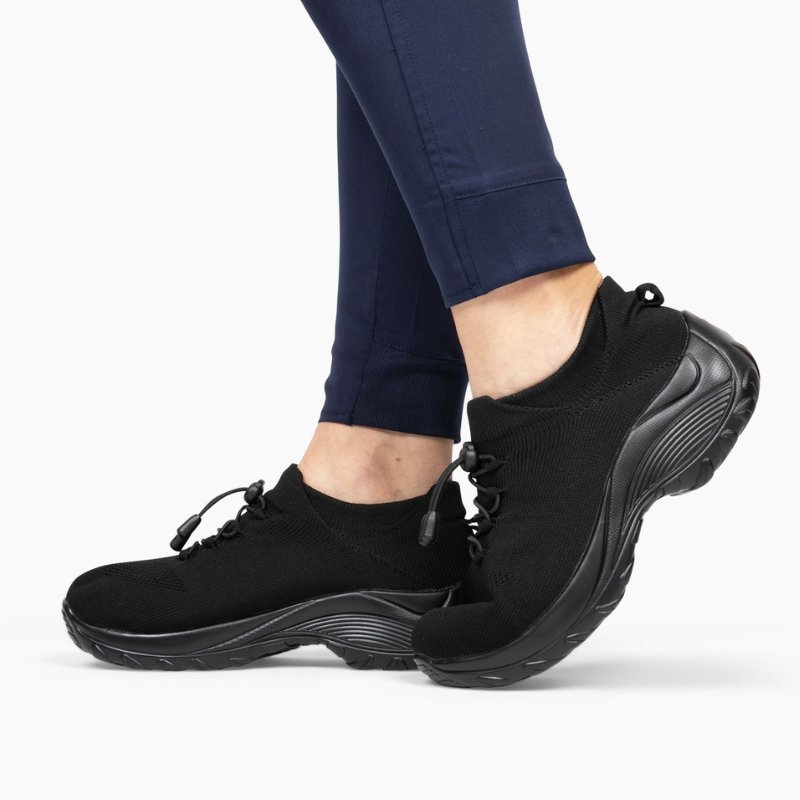 Orthopädische Schuhe mit Stretch-Kissen - Mitternachtsschwarz