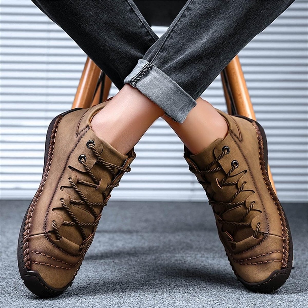 Dacomfy Herren Freizeitschuhe Slip-On Loafers Knöchel