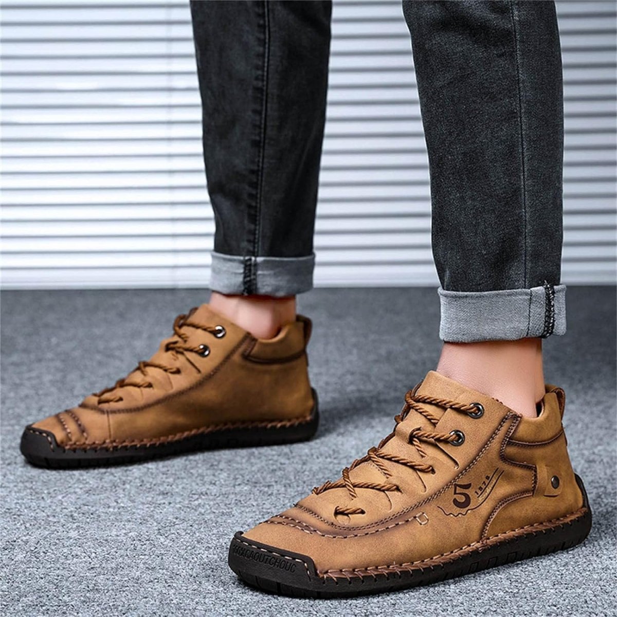 Dacomfy Herren Freizeitschuhe Slip-On Loafers Knöchel