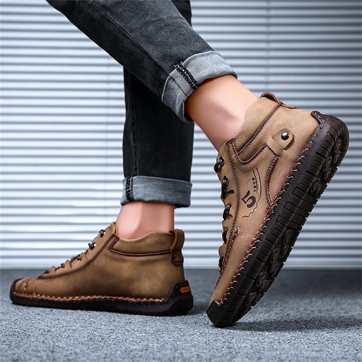Dacomfy Herren Freizeitschuhe Slip-On Loafers Knöchel