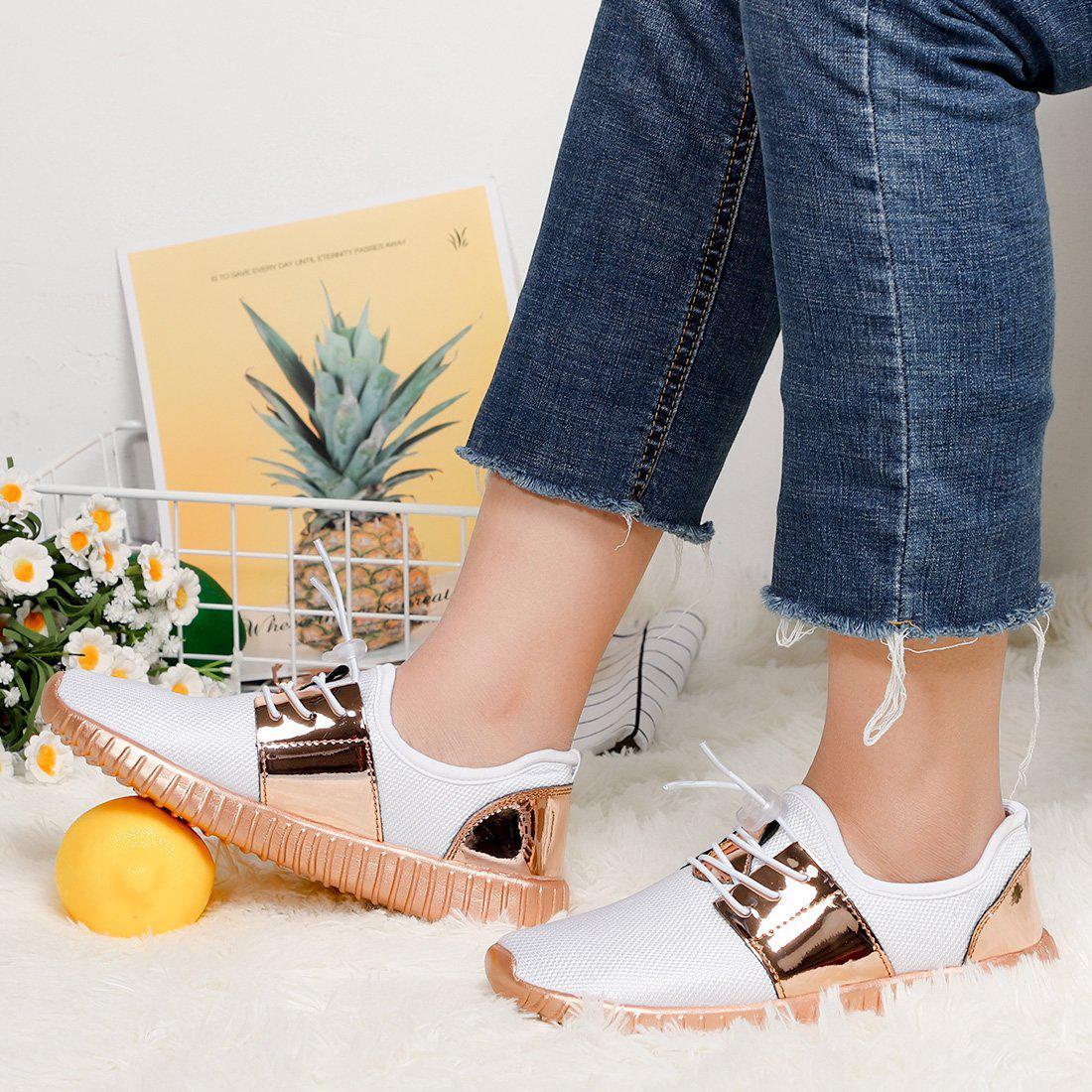 Neue Damen Slip-On-Turnschuhe flach zum Schnüren bequem leicht