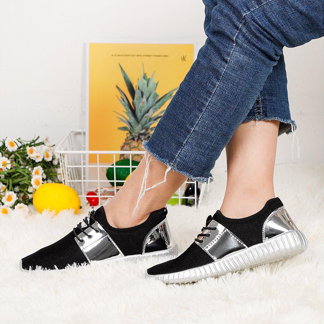 Neue Damen Slip-On-Turnschuhe flach zum Schnüren bequem leicht