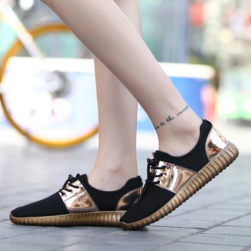 Neue Damen Slip-On-Turnschuhe flach zum Schnüren bequem leicht