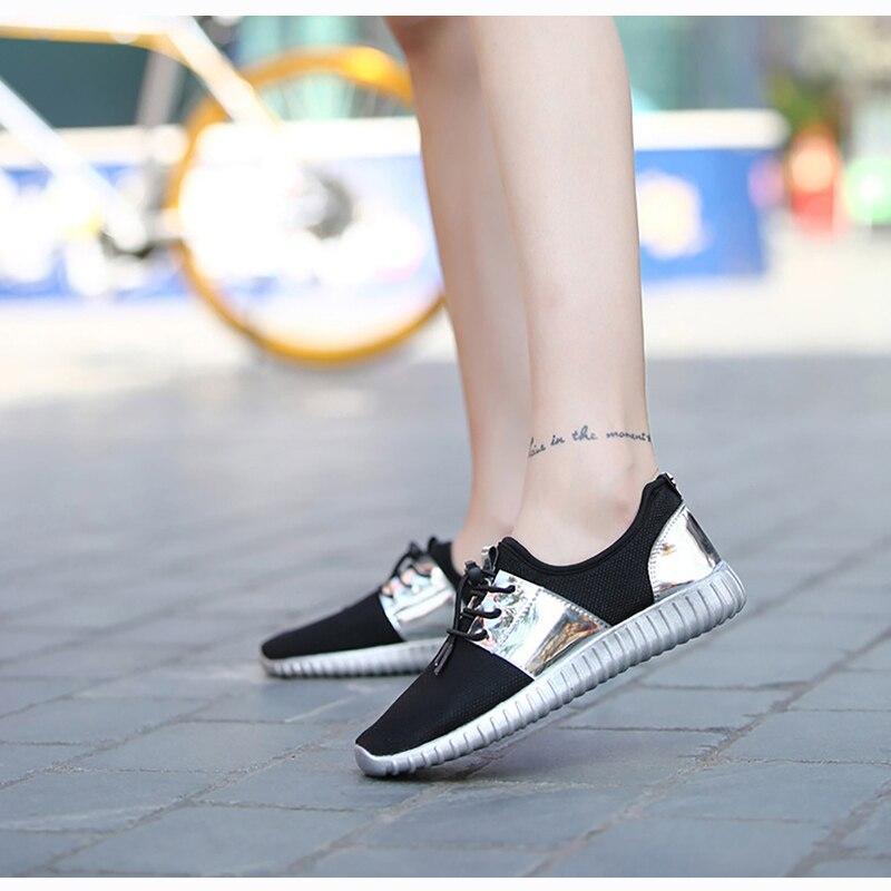 Neue Damen Slip-On-Turnschuhe flach zum Schnüren bequem leicht