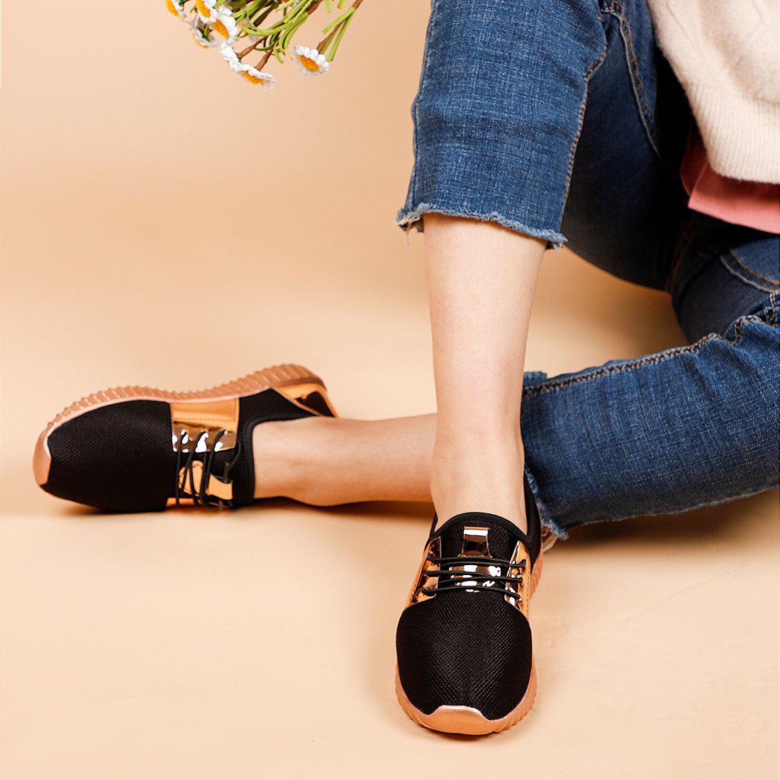 Neue Damen Slip-On-Turnschuhe flach zum Schnüren bequem leicht