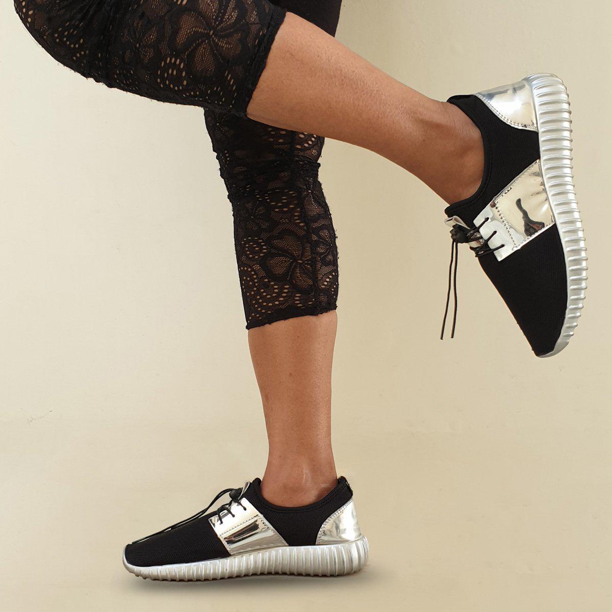 Neue Damen Slip-On-Turnschuhe flach zum Schnüren bequem leicht