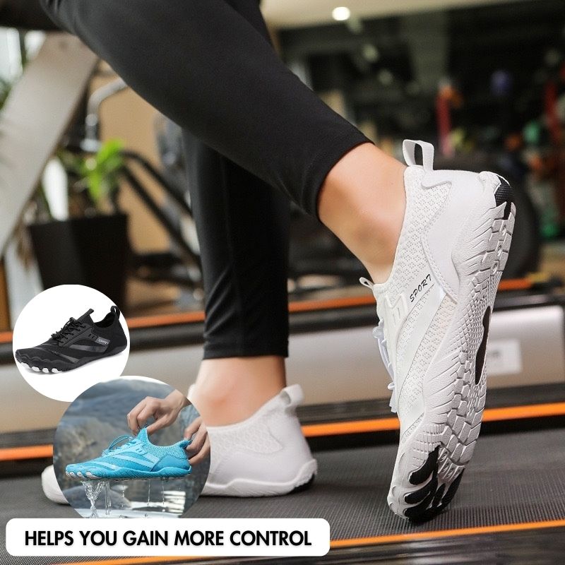 Rutschfeste orthopädische Barfußschuhe mit breiter Zehenpartie – Weiß