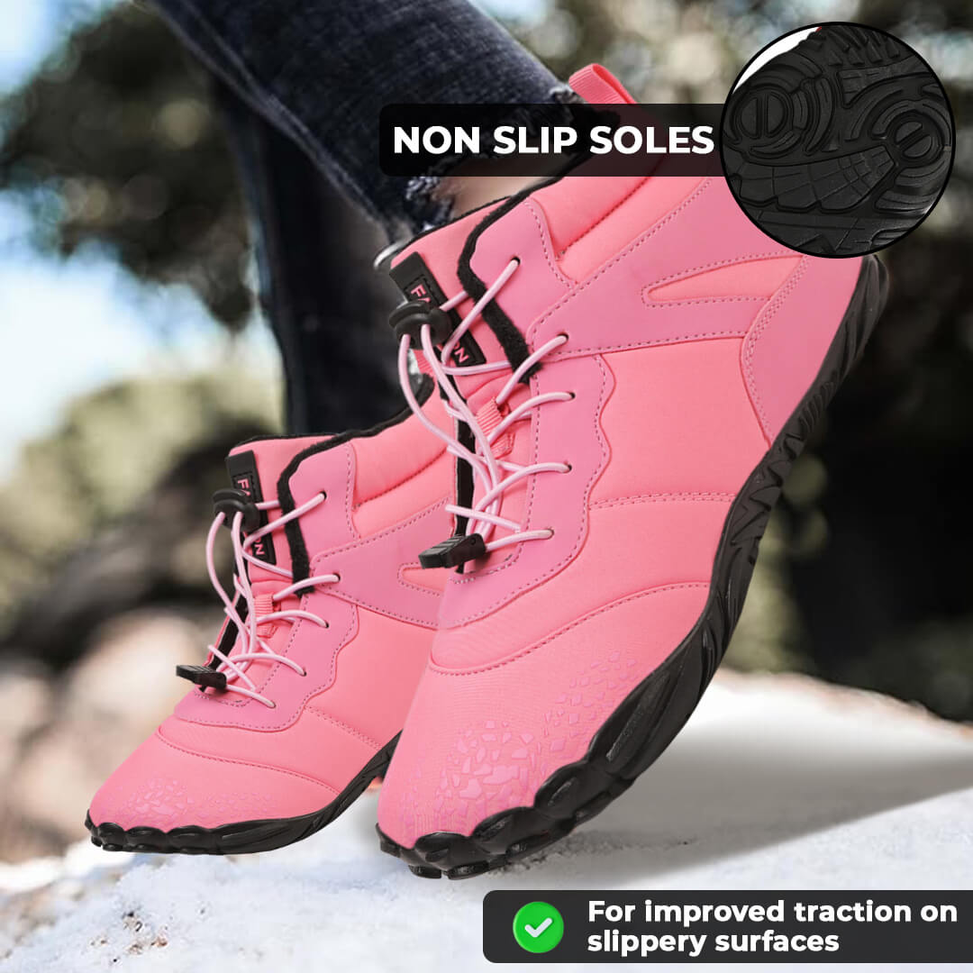 Rutschfeste & universelle Barfuß-Orthopädie-Schuhe für den Winter - Rosa