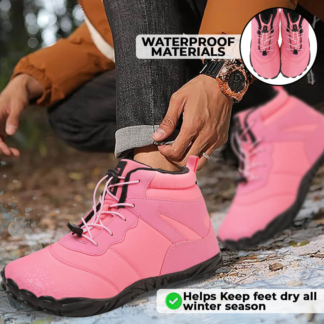 Rutschfeste & universelle Barfuß-Orthopädie-Schuhe für den Winter - Rosa