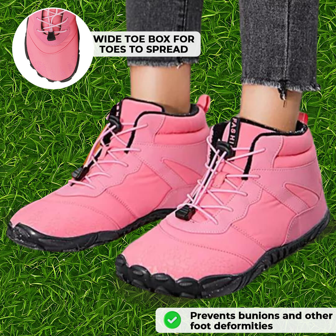 Rutschfeste & universelle Barfuß-Orthopädie-Schuhe für den Winter - Rosa