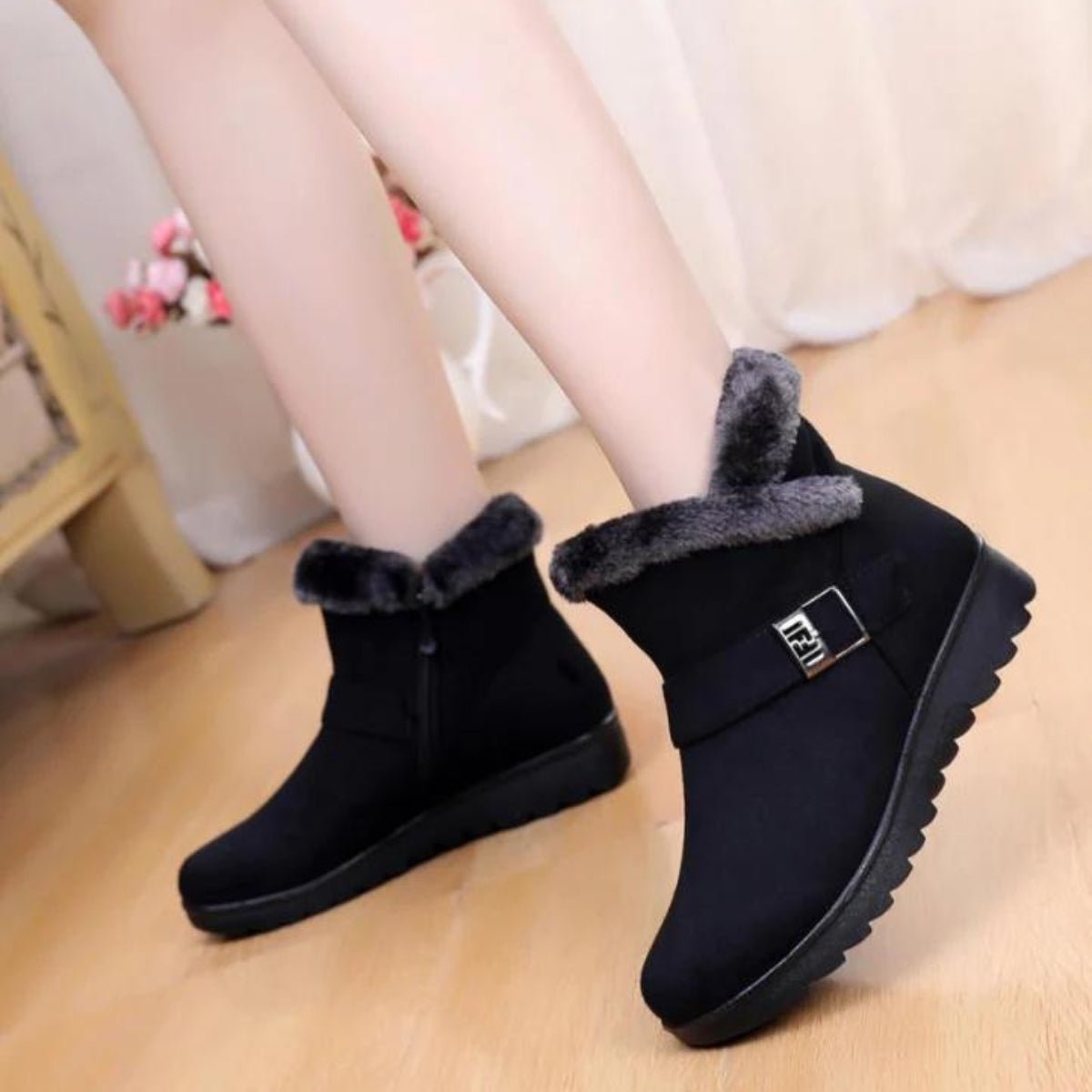 Warme Pelz Damen Stiefeletten Weiblich