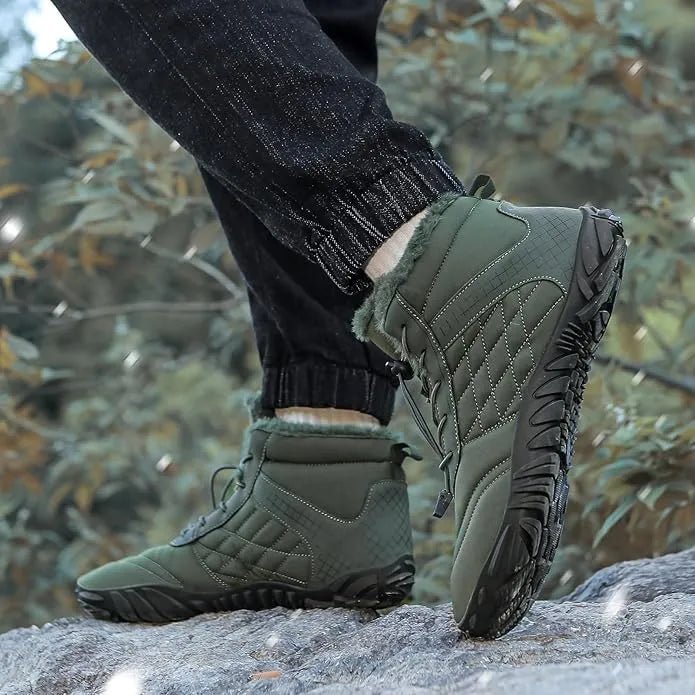 Warme pelzgefütterte rutschfeste Schneestiefel für Herren für die Arbeit im Winter im Freien