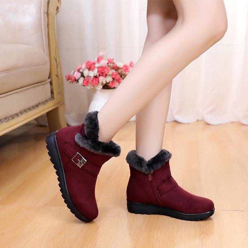 Warme Pelz Damen Stiefeletten Weiblich