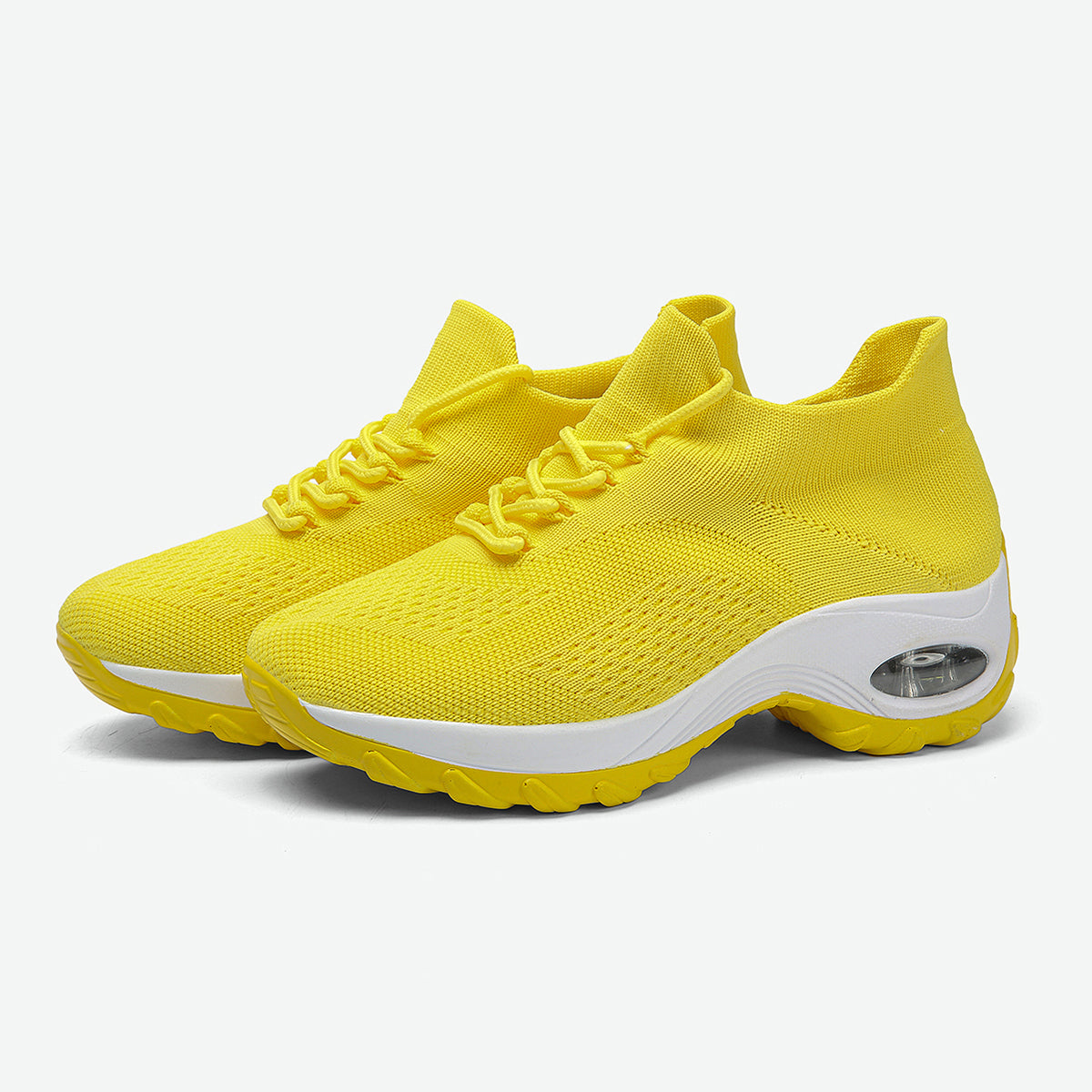 Damen Keilabsatz Plateau Sneaker Mode Casual Sportschuhe Atmungsaktive Mesh Luftpolster Laufschuhe für Damen