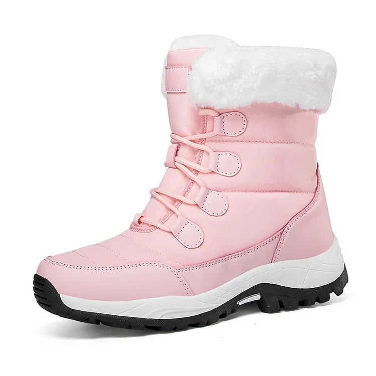Damen Winter-Schneestiefel - Flauschige Schnürung vorne
