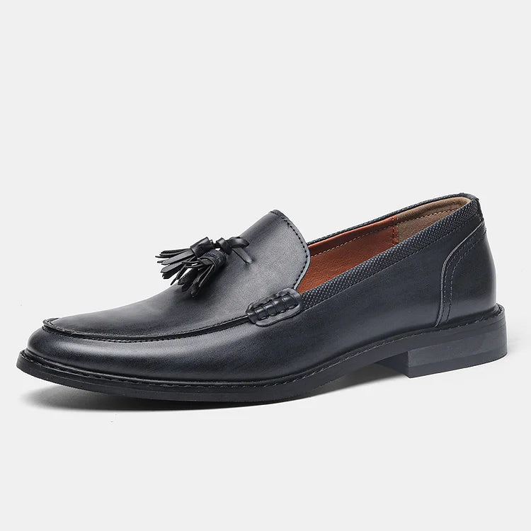 Formelle Business-Loafer für Herren mit Holzmaserung und Quaste