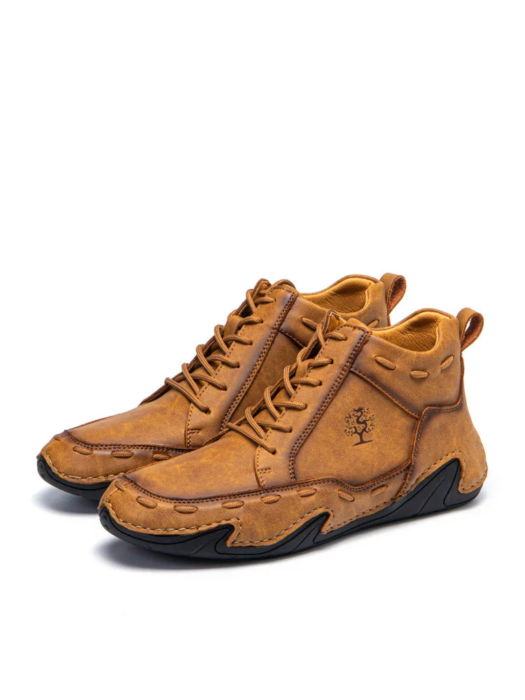 Atmungsaktive bequeme rutschfeste handgefertigte Baker-Stiefel zum Schnüren für Herren