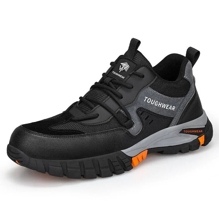 Herrenschuhe mit Stahlkappe Knöchel-Sicherheitsschuhe Arbeitsstiefel Schwarz