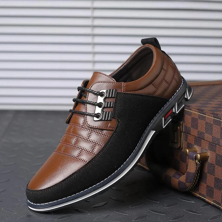 Herren Freizeitschuhe aus Leder britische Schnürschuhe Business-Loafer Oxford bequem atmungsaktiv fürs Autofahren Büro