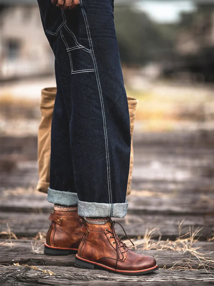 Herren wasserdichte rutschfeste Chukka-Stiefel mit Fußgewölbeunterstützung im Vintage-Stil