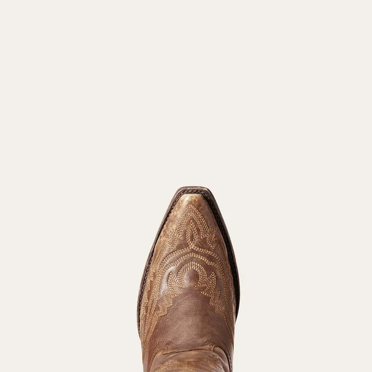 Bestickte Westernstiefel mit Blockabsatz und niedrigem Absatz