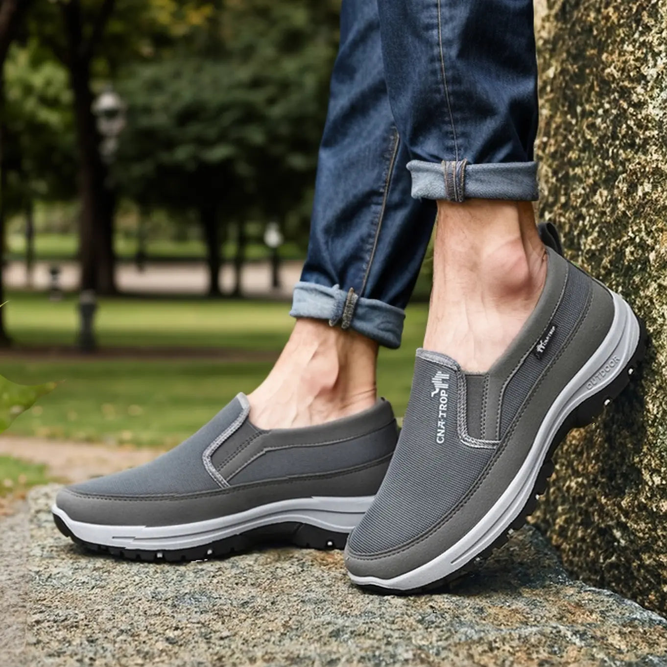 Atmungsaktive orthopädische leichte Wanderschuhe für unterwegs - Grau
