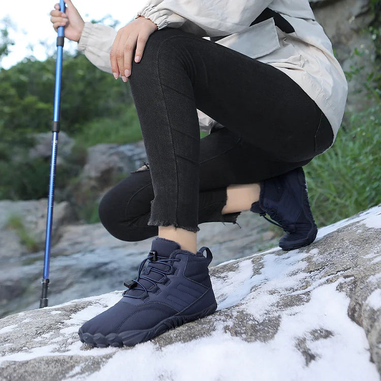 Winter Plüsch Warm Wasserdicht Anti-Rutsch Barfuß Schuhe Outdoor Wandern Sneakers